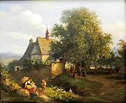 Adrian Ludwig Richter St. Anna's church in Krupka, oil painting artist